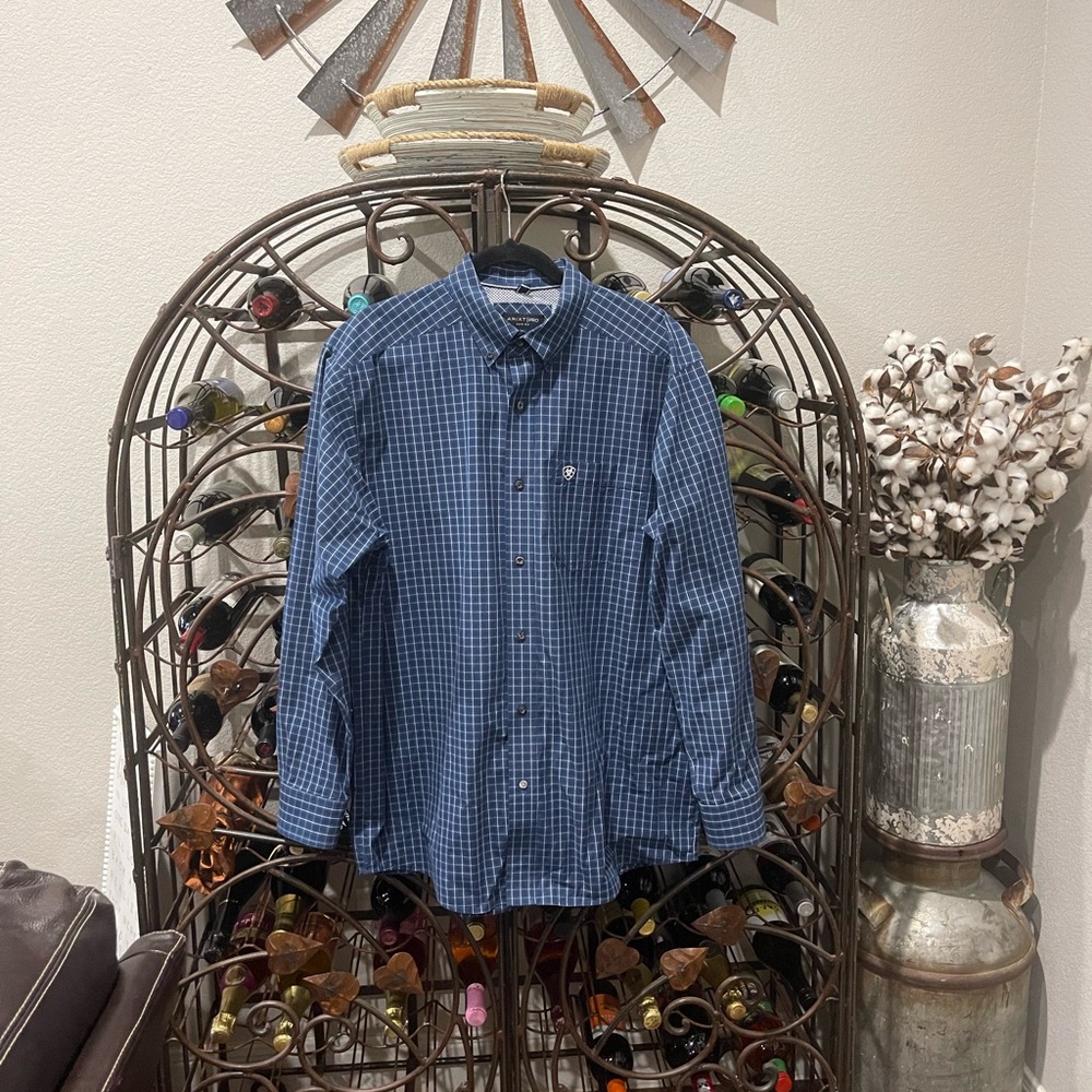 Ariat Pro Classic Blue Checkered Men's Shirt